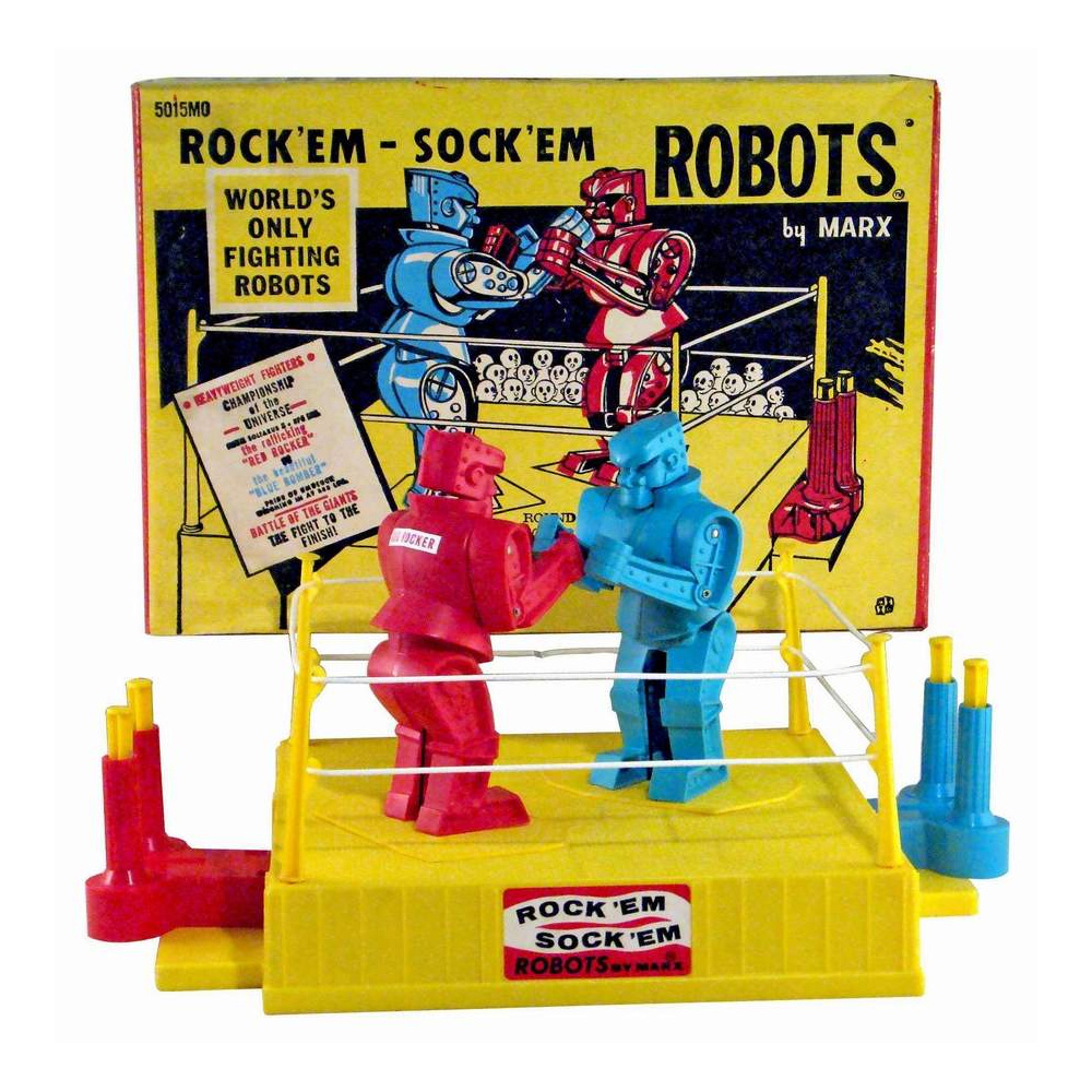 Rock ’Em Sock ’Em Robots Game Top 10 Christmas Toys 1974 head-to-head boxing robots game