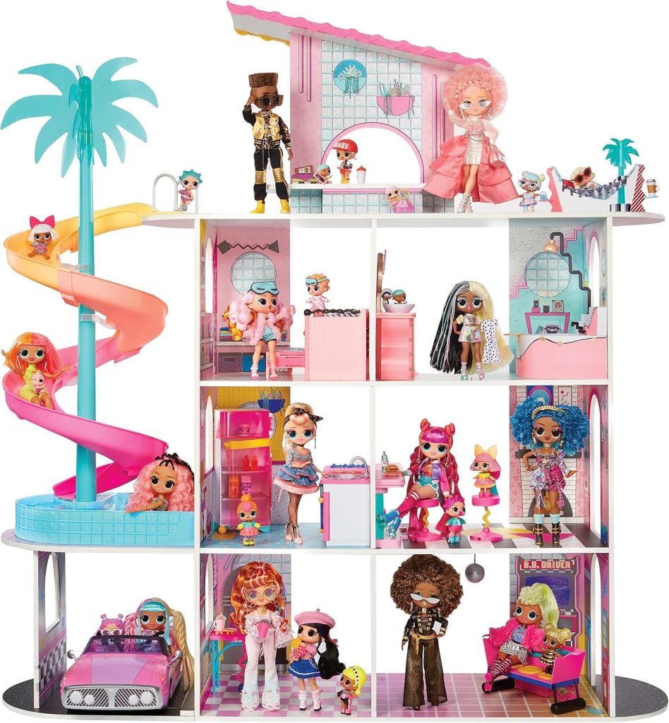 L.O.L. Surprise Fashion House review image showing colourful dolls and accessories on display.