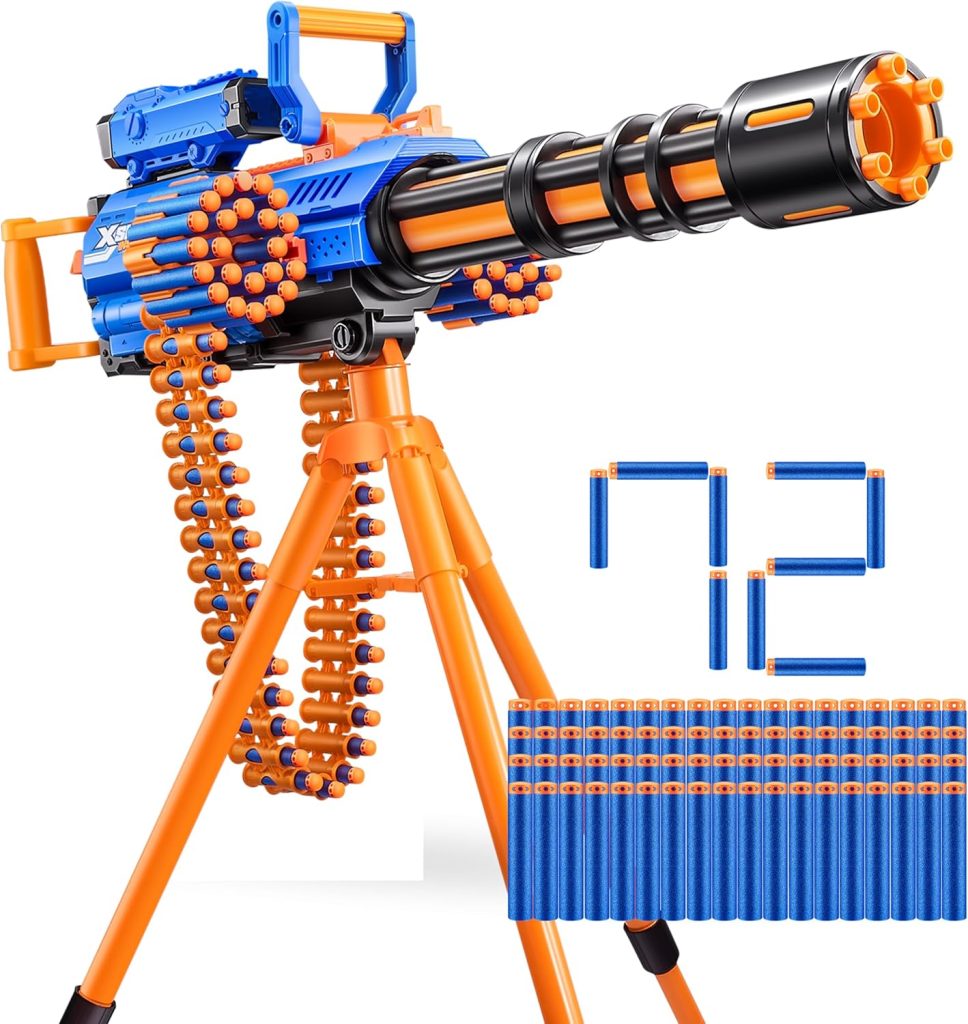 ZURU X-Shot Insanity Motorized Rage Fire review showing motorized dart blaster in use.